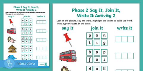 Interactive PDF: Phase 3 Say It, Join It, Write It Activity 1