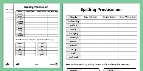 Grade 3 English Phonics re- Spelling Practice Sheets (CAPS Aligned)