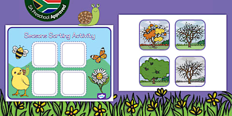 Season Spring Grade R Grade R LS - Term 4 - Seasons- Worksheet: Seasons Colour with Patterns