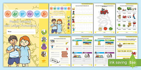 CL GL BL PL SL FL Pencil Control and Letter Formation Activity Booklet