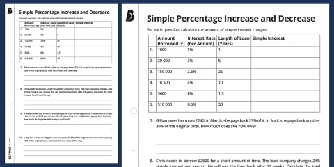 Maths Mosaic Easter Percentage Increase and Decrease