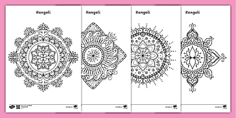 Diwali Simple Rangoli Pattern Templates