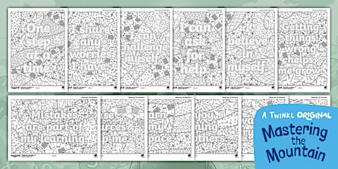 Positive Affirmations Colouring Sheets - Mindfulness - KS2