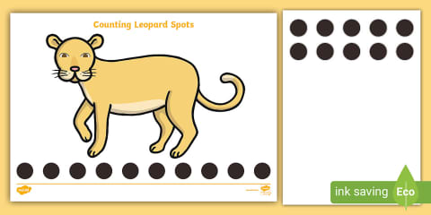 Leopard Fingerprint Counting Worksheet Pack