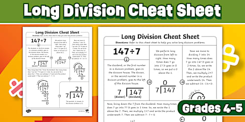 Fourth Grade Division Summer Worksheet