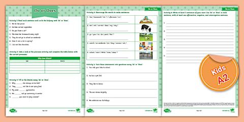 แบบฝึกหัด Do/Does PDF พร้อมเฉลย - Subject-verb Agreement
