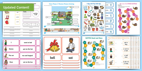 Phase 2 Phonics Matching Connecting Bricks Game