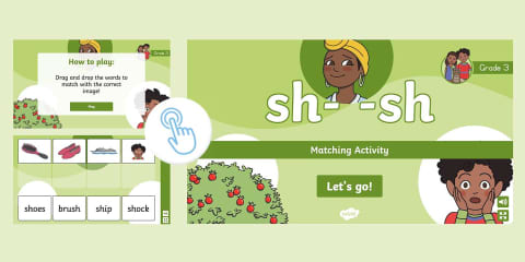 Random Sh Go Grade 1 Phonics sh- Interactive Go! Game