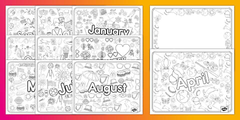 Months of the Year Colouring Pages