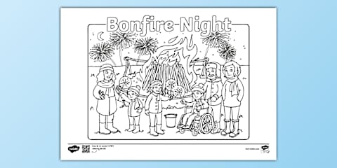 Bonfire Night Colouring Sheets Arabic