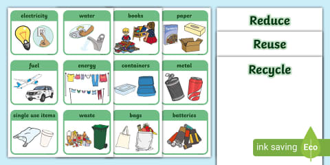 Reduce, Reuse, Recycle Posters for PreK-1st Grade