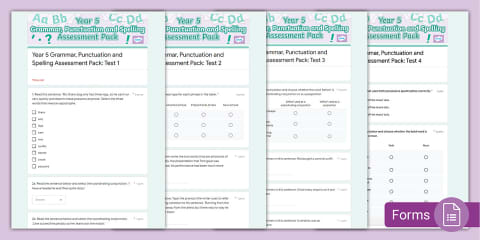 Year 6 Grammar, Punctuation and Spelling Interactive Forms Assessment Pack