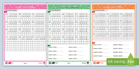 Decimal Number Addition and Subtraction Worksheet Resource Pack