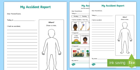 Body Map Template Accident Form Activity