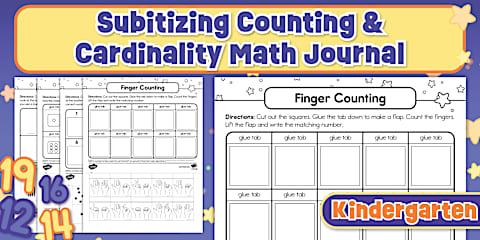 Kindergarten Counting and Cardinality Math Journal Pack