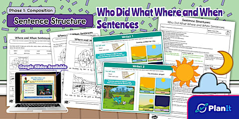 Who What Where When Sentence Building Worksheet English/Polish