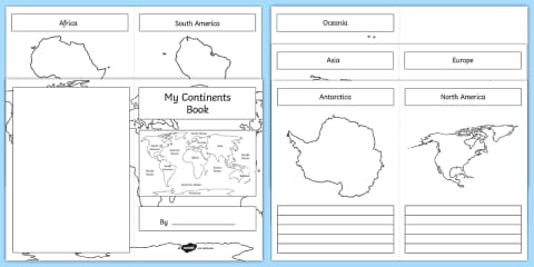 The Seven Continents of the World Fact File Template