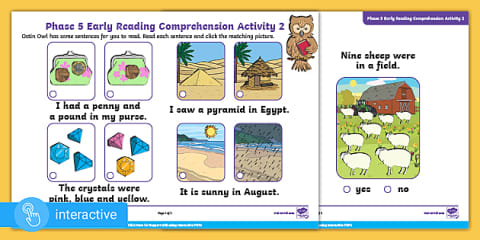 Interactive PDF: Phase 4 Early Reading Comprehension Activity 8