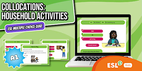 ESL Collocations: Household Activities [Kids, B1]