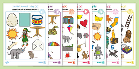 Initial Sounds I Spy m, d, g, o, c, k Activity Pack