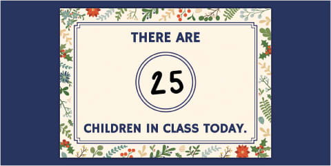There Are _ Children in Class Today Chalkboard-Themed Editable Poster