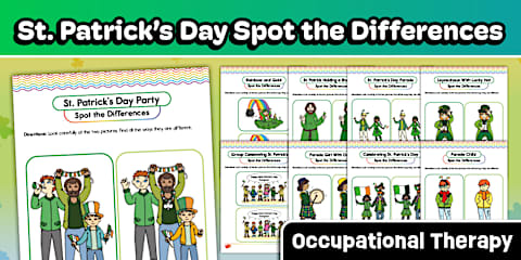 Valentine's Day Spot the Difference Visual Perception Activity Sheets ...