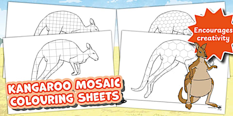 Kangaroo Colour with Patterns Activity