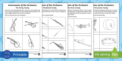 String Ensemble Colouring String Instruments Colouring Sheet