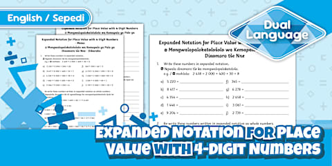Place Value Using Blocks (4-digits) Activity Sheet - Sepedi