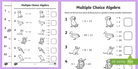 Addition and Subtraction Balancing Activity Sheet