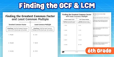 Sixth Grade Math Basic Skills Factors and Multiples Practice Worksheet