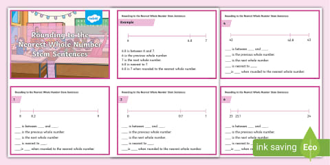 Rounding Rule Stem Sentence Prompt Activity Cards