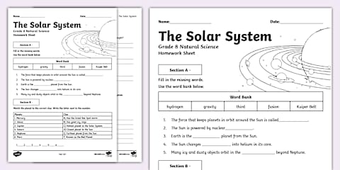 Grade 8 NS - Term 4 - Planets in our Solar System - Fact File (CAPS ...