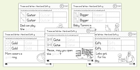 Grade 3 English Phonics Hard and Soft g Spelling Practice Sheets (CAPS ...