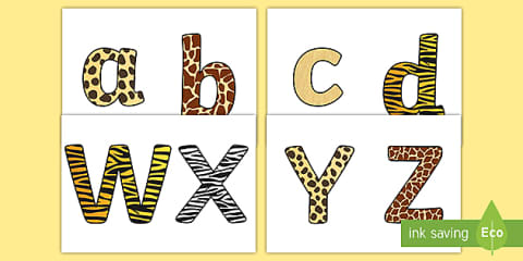 Jungle Themed Size Editable Display Lettering