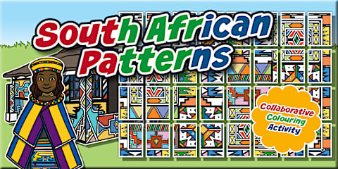 Foundation Phase Life Skills - Cow Mosaic Colouring Sheets (CAPS Aligned)