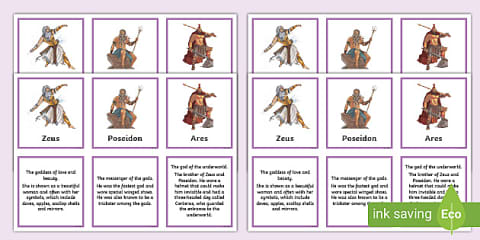 Greek God Fact File Template