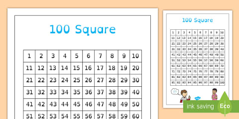 Blank 100 Square Template