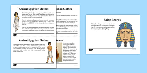 KS2 Ancient Egyptian Clothing Fact File