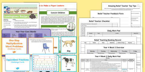 Year 4 Week 1 Relief Teaching Resource Pack