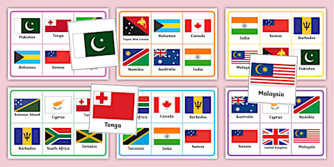 53 Commonwealth Country Flags Colouring Sheet Pack