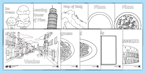 Rome Landmarks Colouring Map