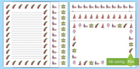 Funhouse Borders Theme Park Page Borders