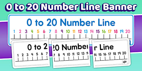 Dominoes Math Worksheet Rainbow 0–20 Number Line Desk Strips