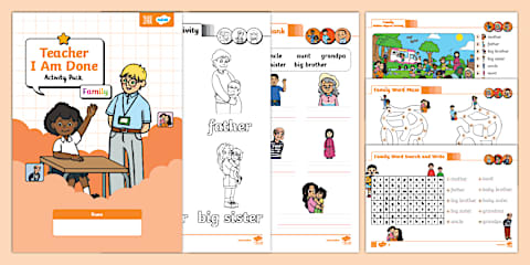 Teacher I Am Done Activity Pack | Family | Level 3