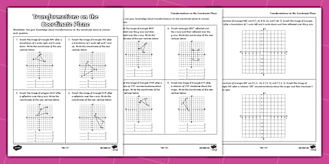 Eighth Grade Rotations on the Coordinate Plane Guided Notes and Practice