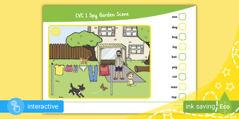 CVC Word I Spy Spring Scene