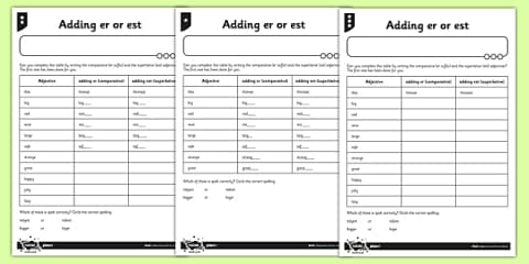 Spelling: Adding '-er' and '-est' to Adjectives Ending in 'y'