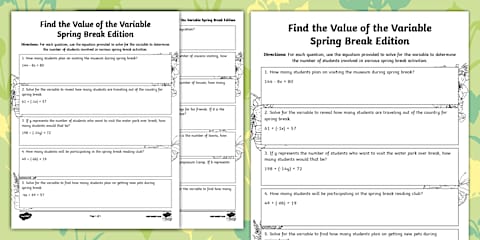 Fifth Grade End of Year Math Review Booklet