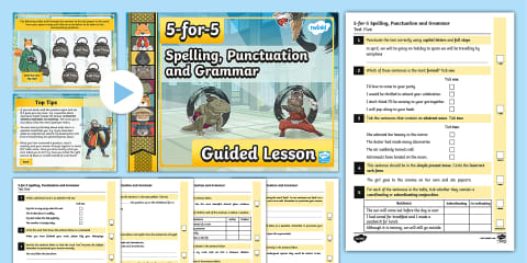 Year 6 SATs Survival: 5-for-5 SPaG Test Pack 1